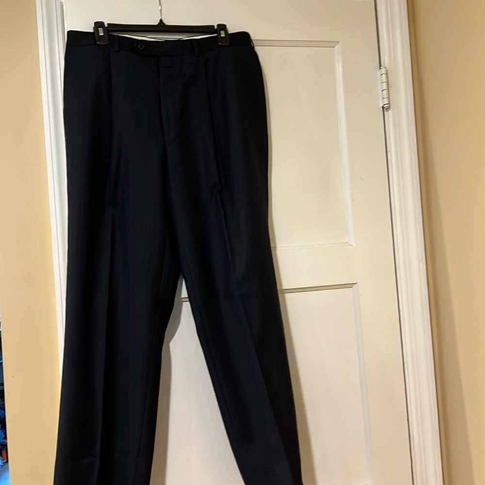 Navy with navy stripes dress pants and suit